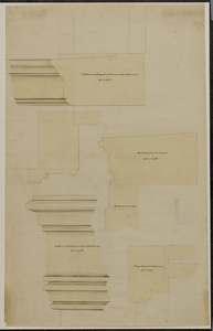 216522 Opstanden en doorsneden van enkele détails van het ontwerp voor een wachthuis op de plaats van de af te breken ...